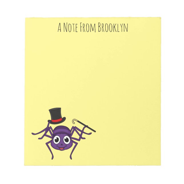 Bloc-note Cute Spider dans le top a un dessin animé (Devant)