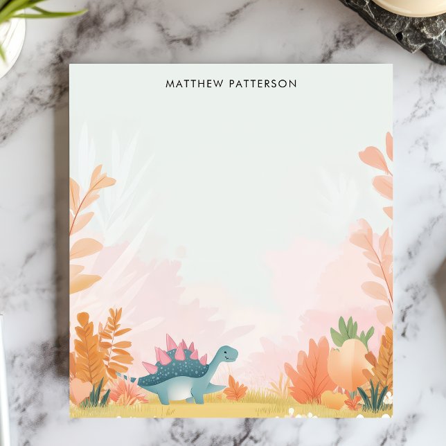 Bloc-note Cute Stegosaurus Dinosaur Enfants Nom personnalisé (Créateur téléchargé)