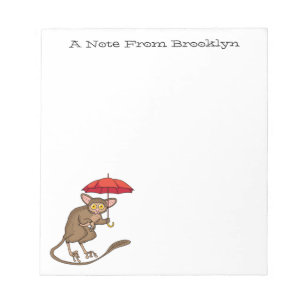 Bloc-note Cute Tarsier avec dessin animé parapluie