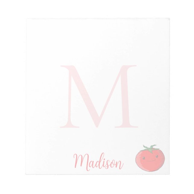 Bloc-note Cute Tomato Custom Name Initial  (Devant)