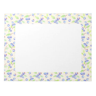 Bloc-note Cute Watercolor Blueberry Botanical Pattern