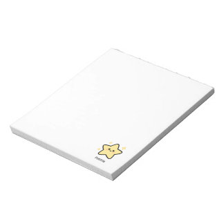 Bloc-note Cute whimsical yellow kawaii star monogram