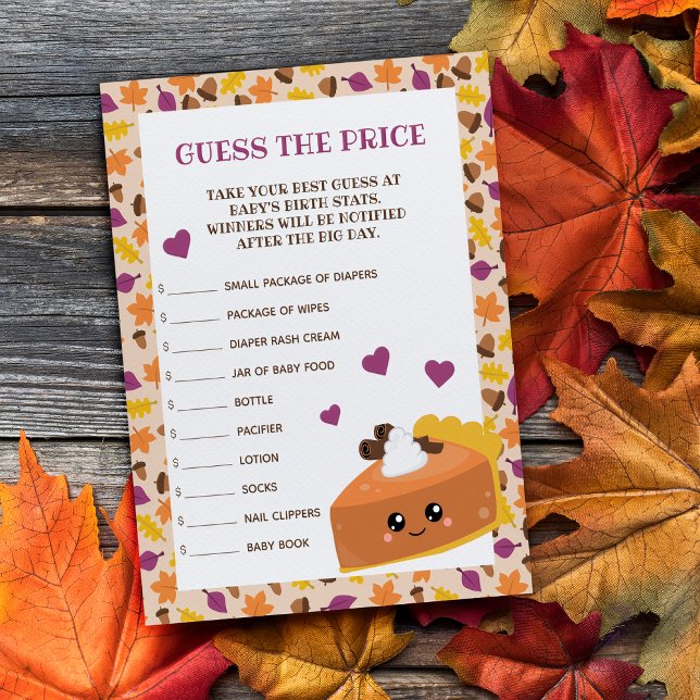 Bloc-note Cutie Baby shower d'automne à tarte Devinez le pri (“Crust” us, you won’t be disappointed with this cutie pie design!)