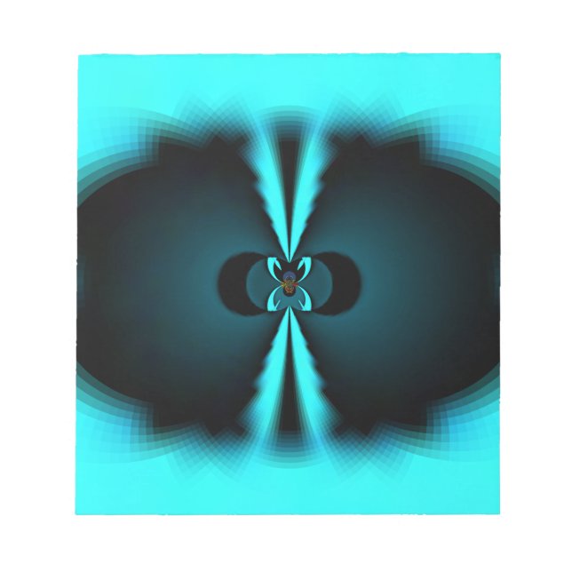 Bloc-note Cyan et Black Abstrait Art Print (Devant)