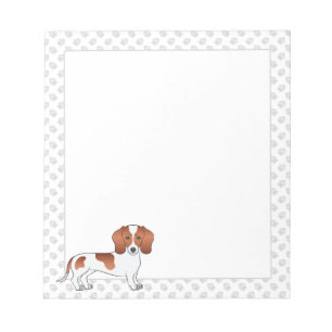 Bloc-note Dachshund à poil court pied rouge dessin animé chi