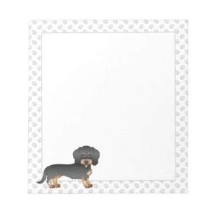 Bloc-note Dachshund à poil dur noir et feu avec des pattes