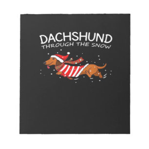 Bloc-note Dachshund à travers la neige Funny Dog Noël Cla