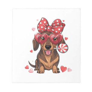 Bloc-note Dachshund Adorable Dans Lunettes En Forme De Coeur