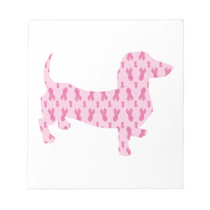 Bloc-note Dachshund Sensibilisation au Cancer du Sein