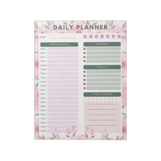 Bloc-note daily floral planner Notepad