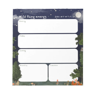 Bloc-note Daily Planner Notepad - Night Forest design