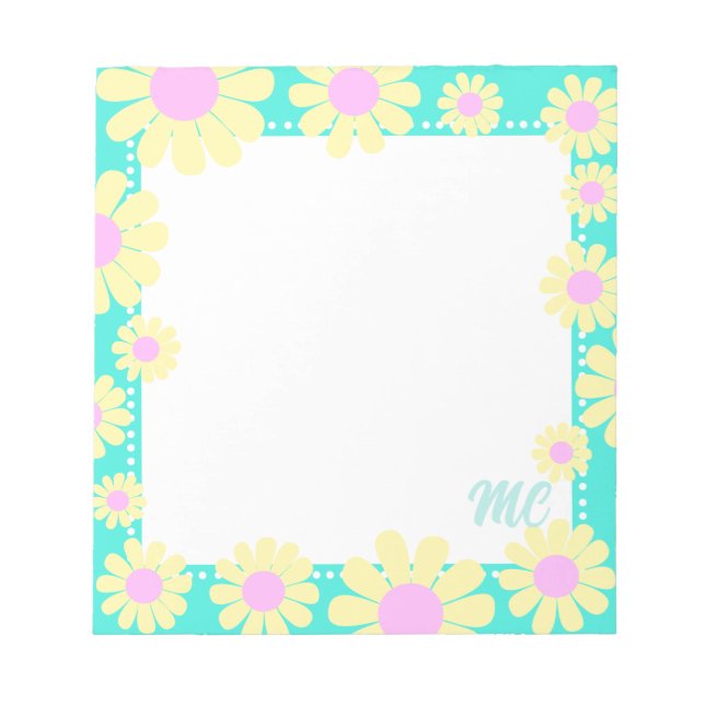 Bloc-note Daisy Yellow Aqua (Devant)