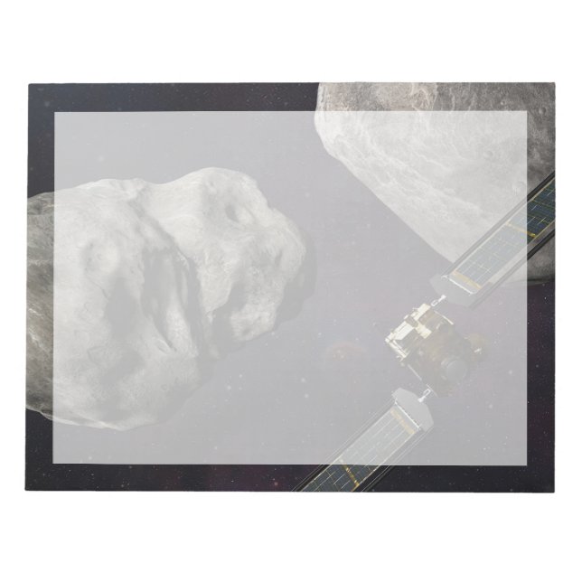 Bloc-note Dart Spacecraft Et Le Liciacube Avant Impact (Devant)