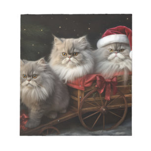 Bloc-note Décor de Noël Perse Chat Snowy Sleigh