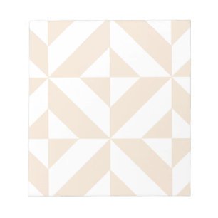 Bloc-note Décor géométrique beige clair Motif