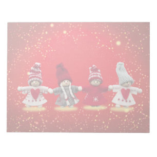 Bloc-note Décorations de Noël sur un arrière - plan rouge