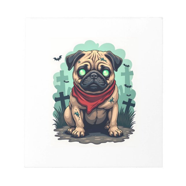 Bloc-note Défilé de Pug Zombie (Devant)