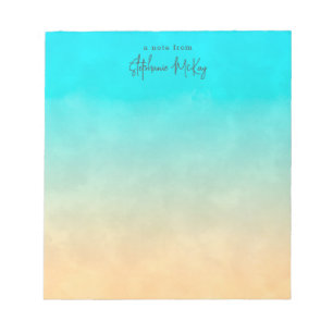 Bloc-note dégradé de sable turquoise personnalisé