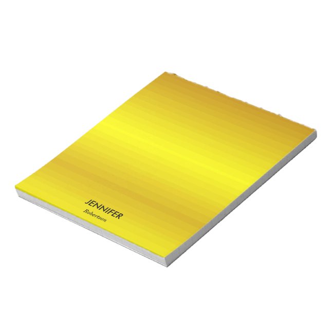 Bloc-note dégradé d'or de nom personnalisé (Tourné)