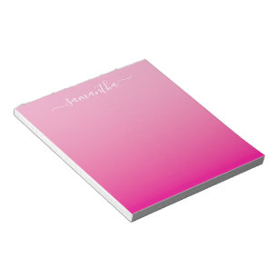Bloc-note Dégradé Rose Clair Rose Chaud Signature Féminin
