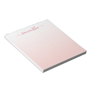 Bloc-note Dégradé Rose Pâle Signature Féminine