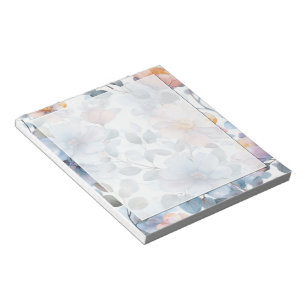 Bloc-note Délicat motif floral aquarelle en couleur pastel