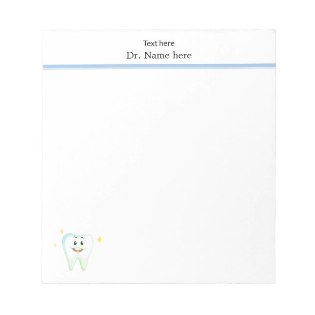 Bloc-note Dentiste Simple Dent Moderne Heureux (Devant)