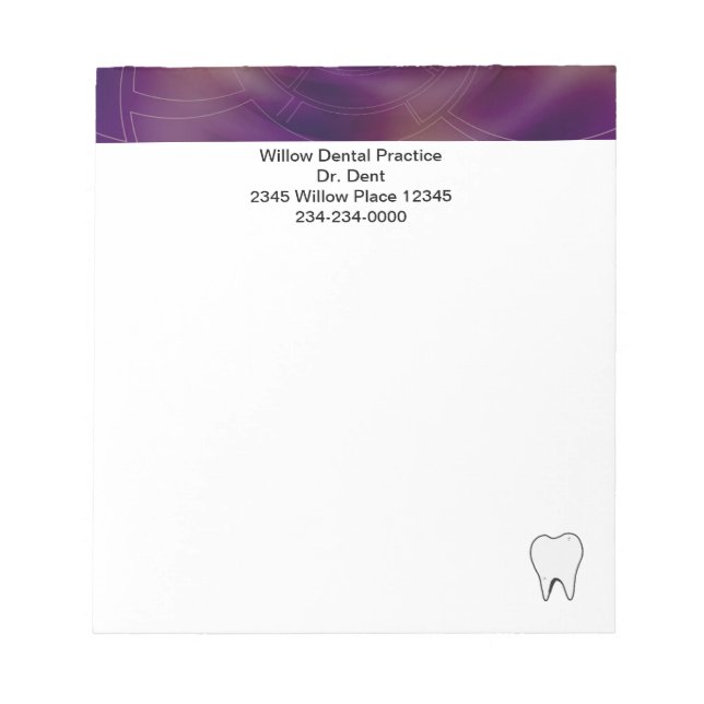 Bloc-note Dentistes Notepads fractales violet foncé (Devant)