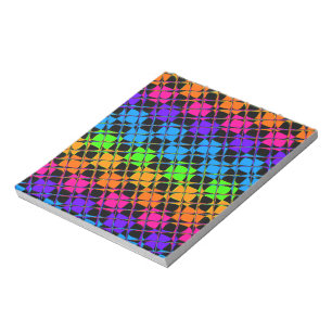 Bloc-note Dernier Edgy Colorful À damiers Rainbow Motif