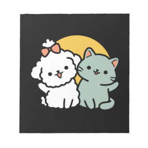 Bloc-note Des amis vrais pour toujours   Cute Cat & Chien Du