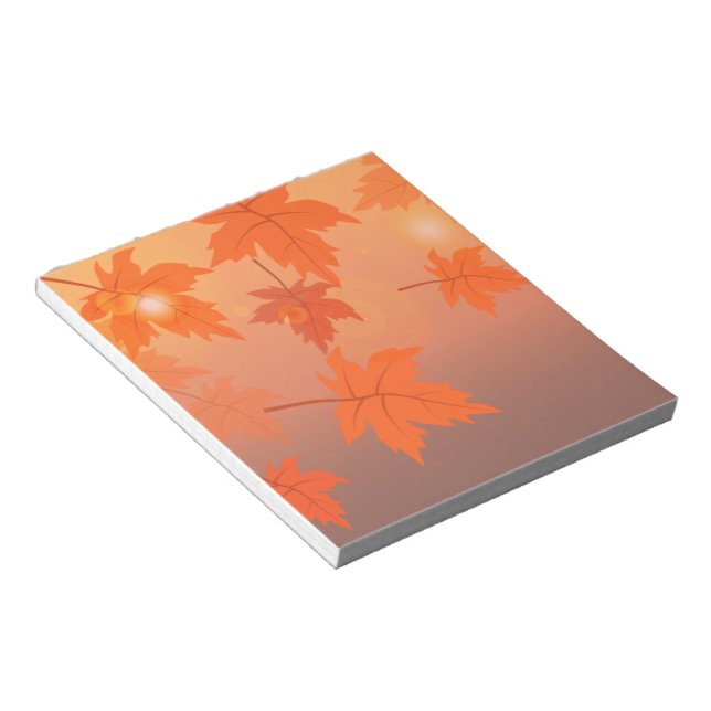 Bloc-note Design d'automne avec feuilles d'érable et effet b (Incliné)