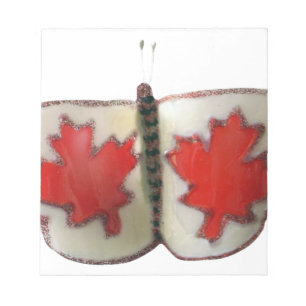 Bloc-note Design de papillon du drapeau canadien