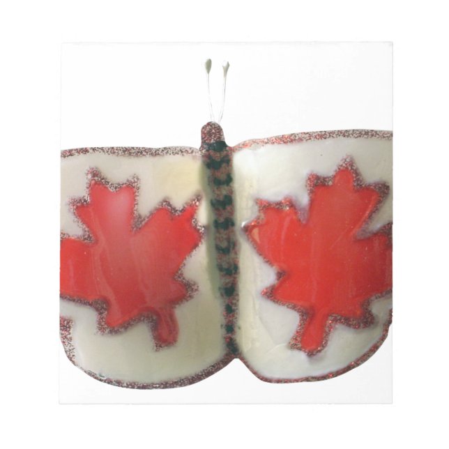 Bloc-note Design de papillon du drapeau canadien (Devant)