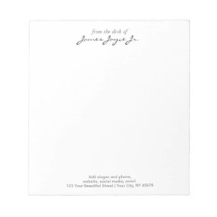 Bloc-note Design Écrite À La Main Moderne Depuis Le Bureau D