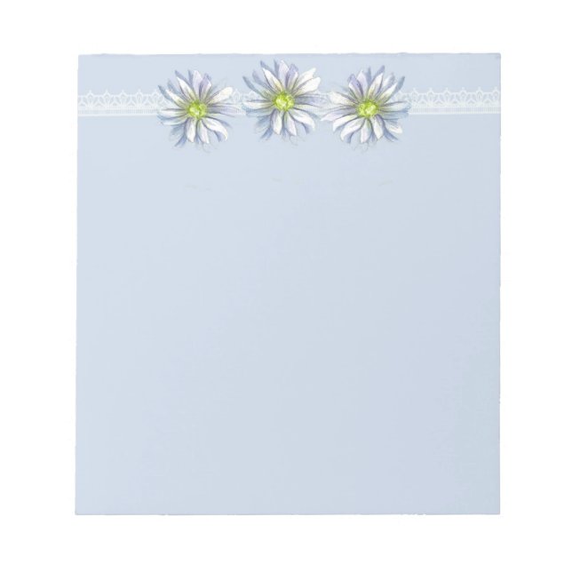 Bloc-note Dessin botanique Fleur Faisée Pastel Bleu (Devant)
