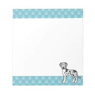Bloc-note Dessin de chien Grand Danois arlequin avec bordure