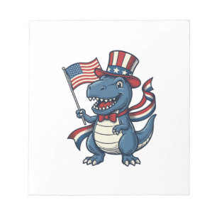 Bloc-note Dessin de dinosaure patriotique vintage pour t-shi