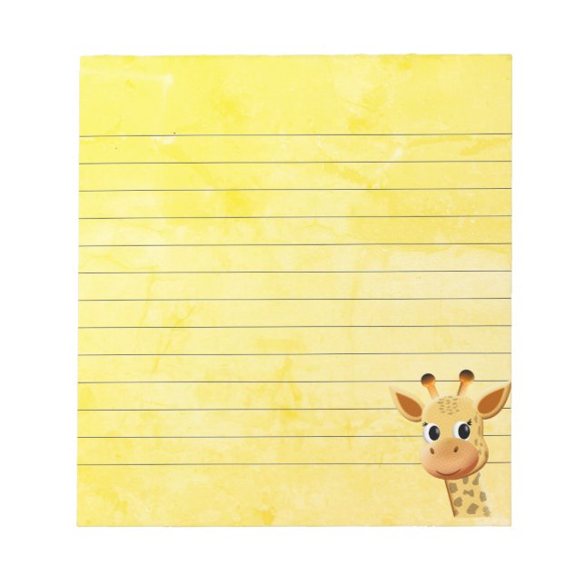 Bloc-note Dessin de Giraffe Bébé mignonne Liné (Devant)