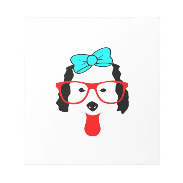 Bloc-note Dessin de tête de chien drôle mignon (Devant)