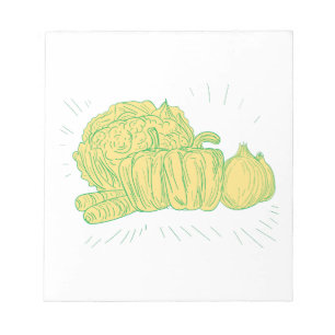 Bloc-note Dessin d'oignon de poivron de Brocolli