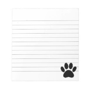 Bloc-note Dessin Paw De Chien En Noir