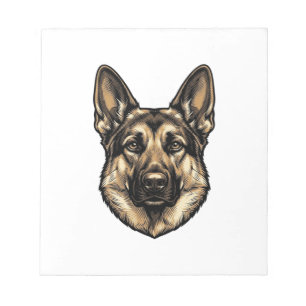 Bloc-note Dessin vectoriel de chien de berger de gravure vin