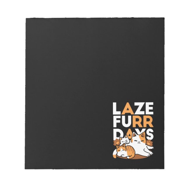Bloc-note Détendez-vous Art Chat - 'Laze Furr Days' pour les (Devant)