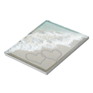 Bloc-note Deux Coeurs de sable sur la plage