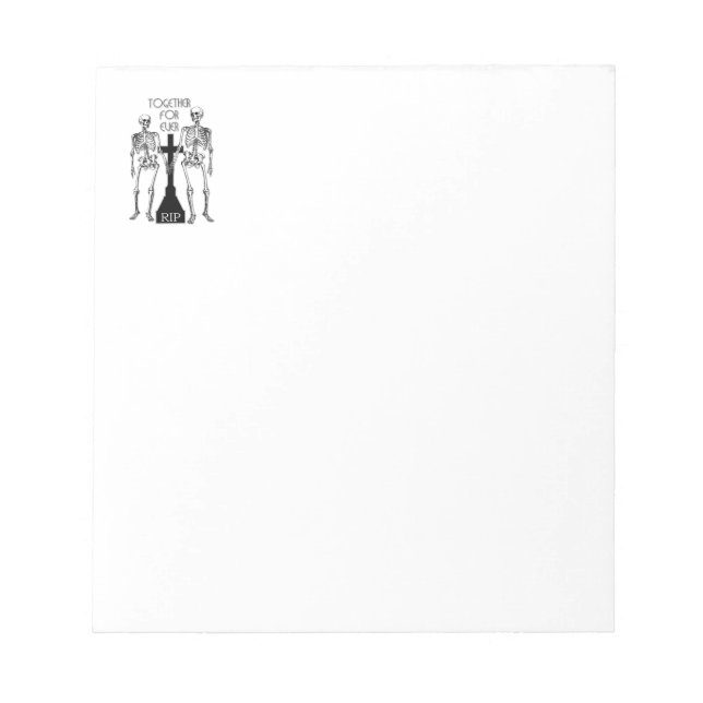 Bloc-note Deux squelettes amoureux (Devant)