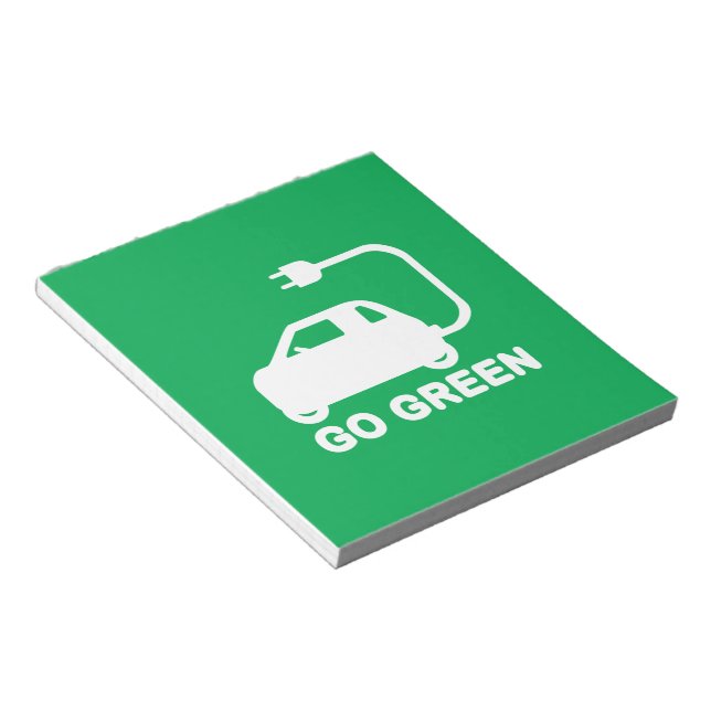 Bloc-note Devenez écolo ~ Conduite de voitures électriques (Incliné)