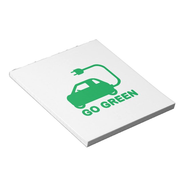 Bloc-note Devenez écolo ~ Conduite de voitures électriques (Incliné)