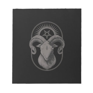 Bloc-note Devil Goat Pentagram Baphomet Satan Occult Satanic