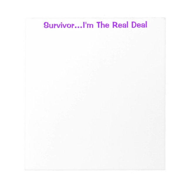 Bloc-note Devis Inspirationnel du survivant Real Deal (Devant)