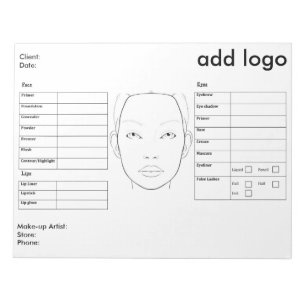 Bloc-note Diagramme de visage de maquillage